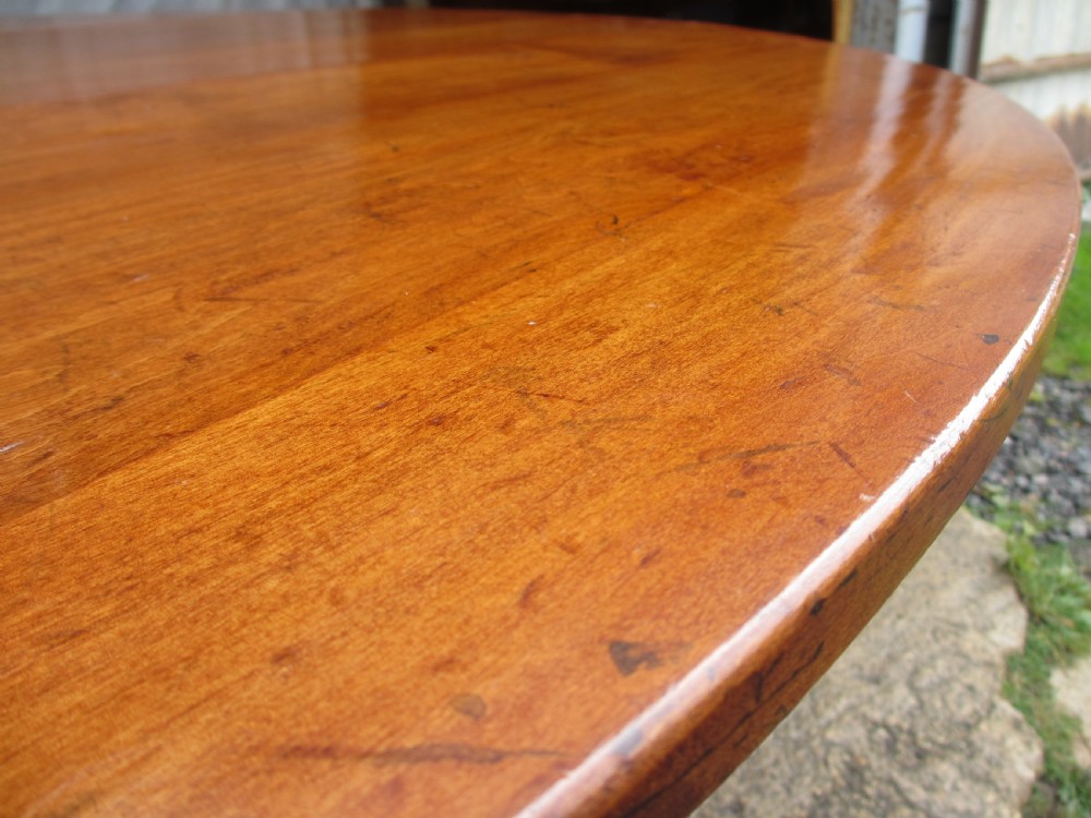 19th century mahogany drop leaf oval wake table  View V