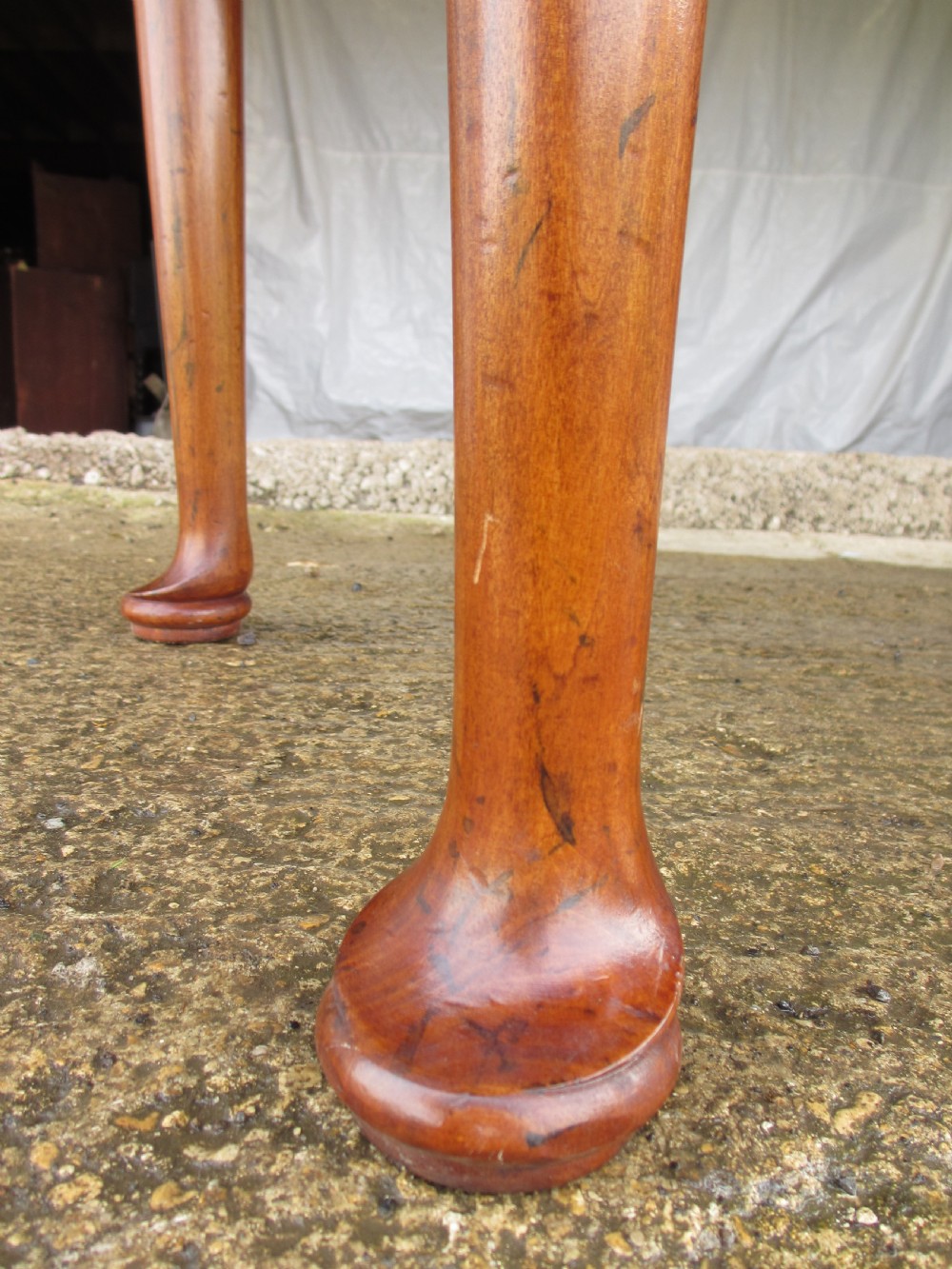 19th century mahogany drop leaf oval wake table  View VI