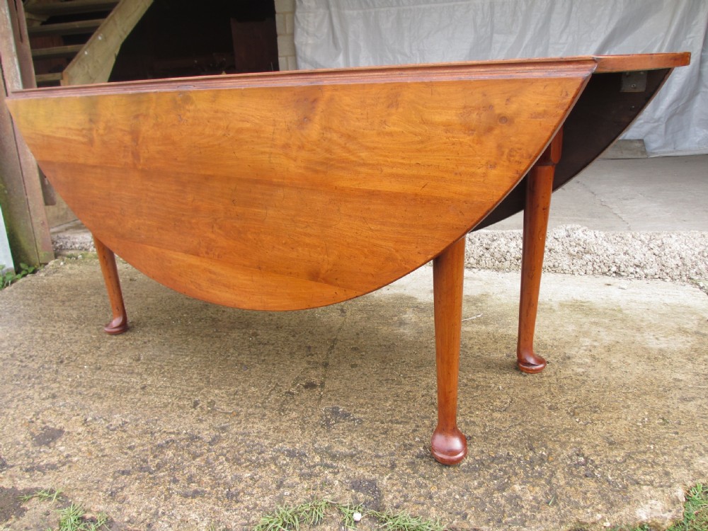 19th century mahogany drop leaf oval wake table  View X