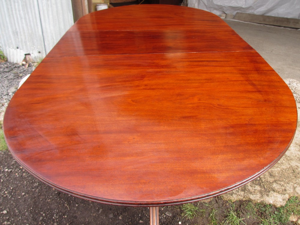 Early 20th century Regency style mahogany pedestal d-end dining table View III