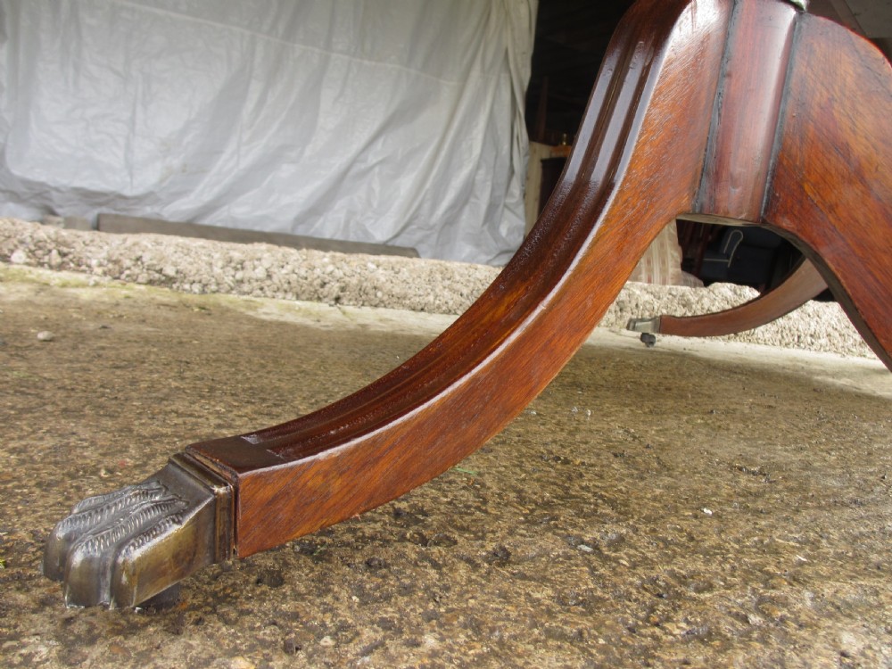 Early 20th century Regency style mahogany pedestal d-end dining table View VII