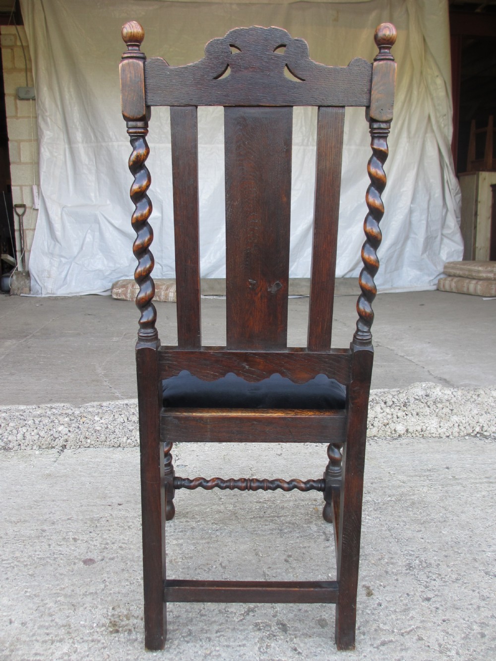 Pair of Victorian oak slat back dining chairs View XII