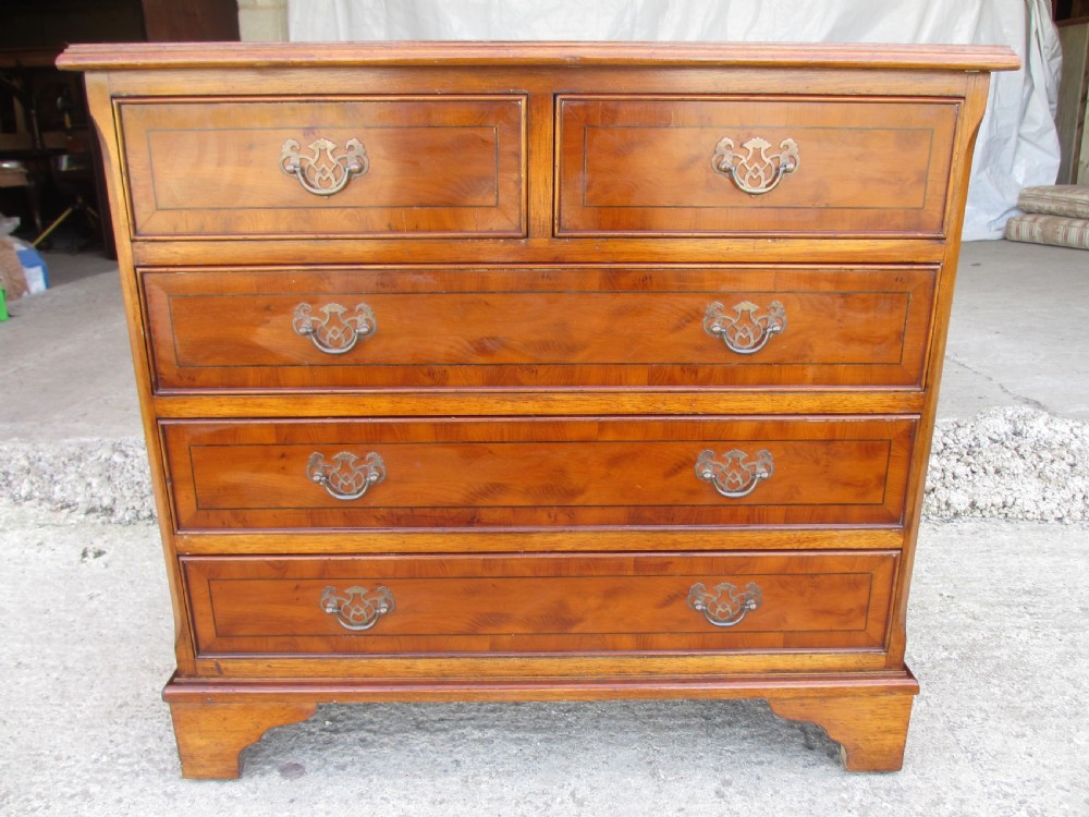 Georgian style yew wood chest of drawers
