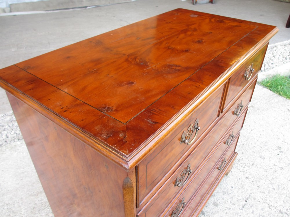 Georgian style yew wood chest of drawers View IV