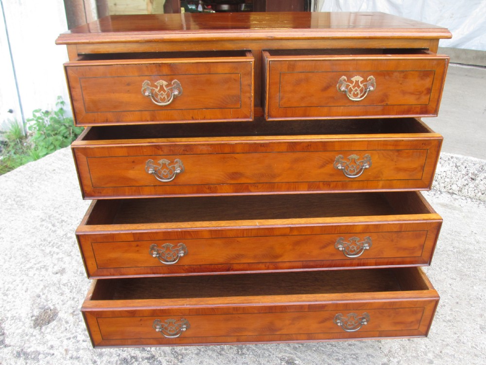 Georgian style yew wood chest of drawers View X