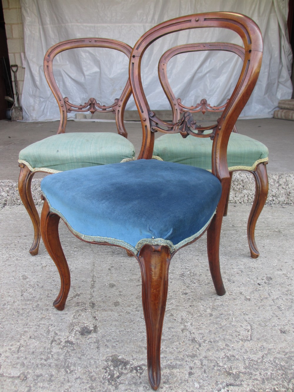 Victorian mahogany balloon back dining chairs View II