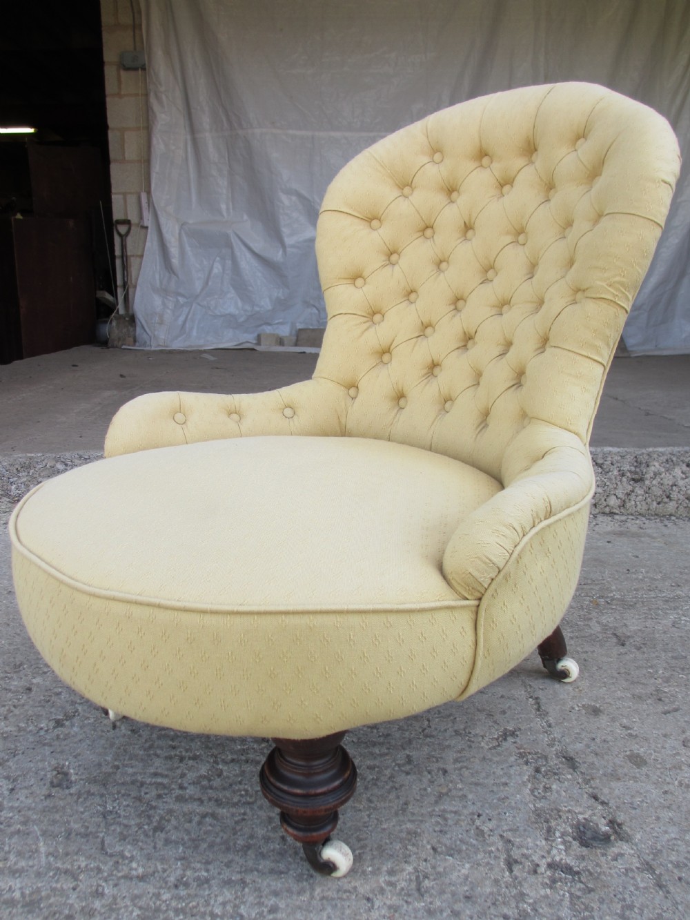 Victorian nursing button back chair View II