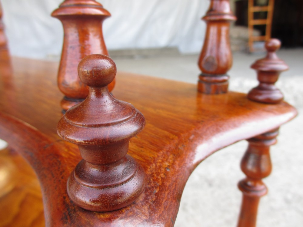 Victorian 5 tier mahogany barley twist serpentine fronted waterfall whatnot  View V