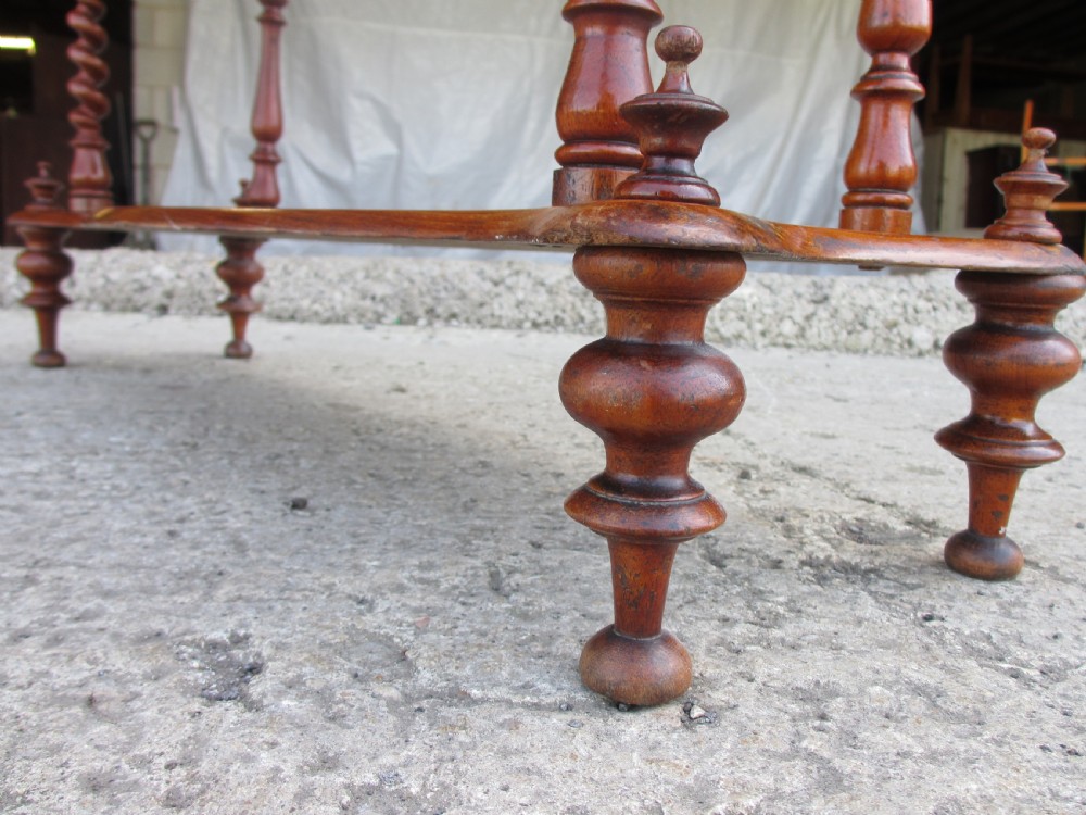 Victorian 5 tier mahogany barley twist serpentine fronted waterfall whatnot  View VII