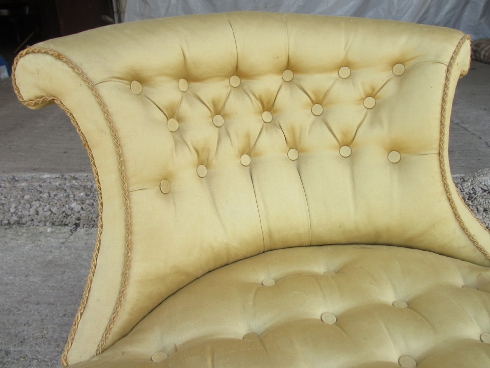 Unusual Victorian scroll back nursing chair View III