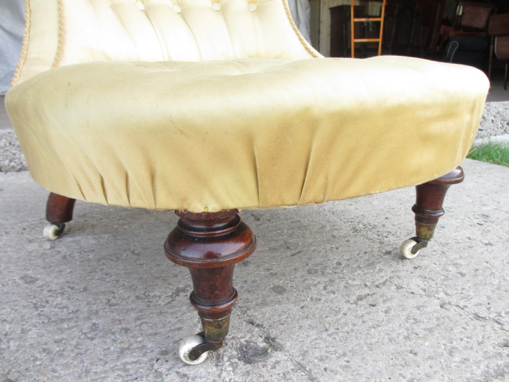 Unusual Victorian scroll back nursing chair View V
