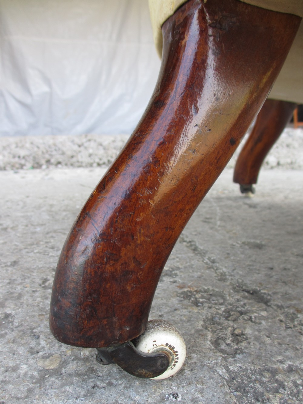 Unusual Victorian scroll back nursing chair View VI