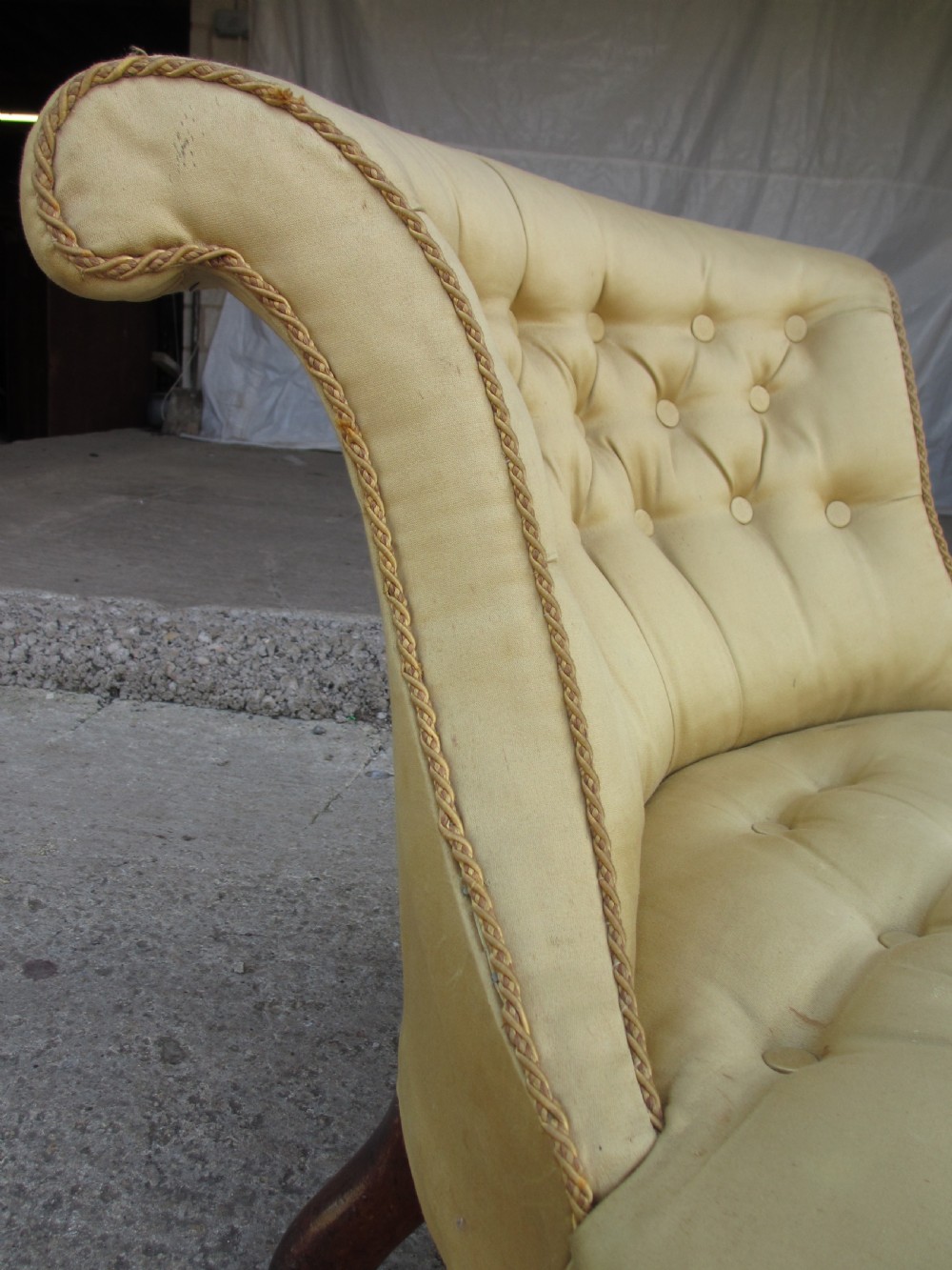 Unusual Victorian scroll back nursing chair View VII