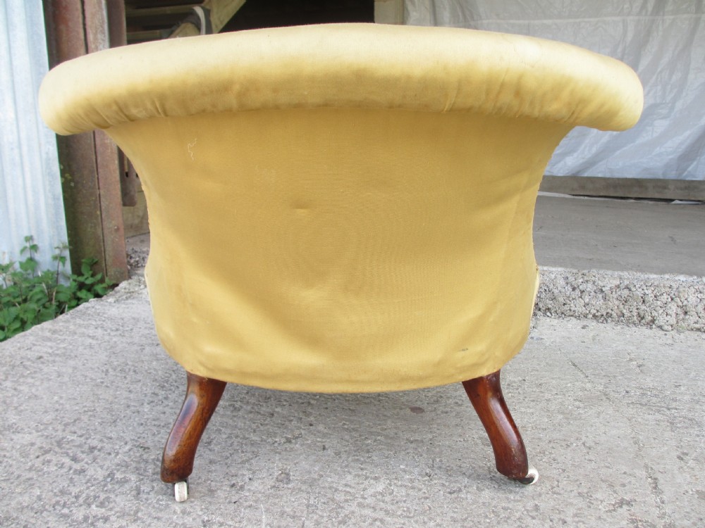 Unusual Victorian scroll back nursing chair View X