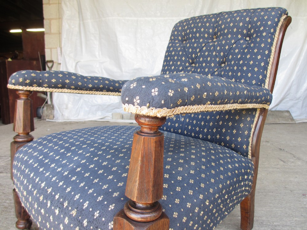 Victorian William 4th oak easy armchair View III