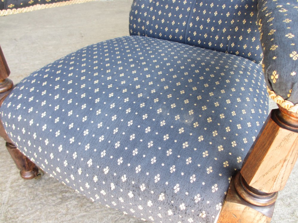 Victorian William 4th oak easy armchair View VI