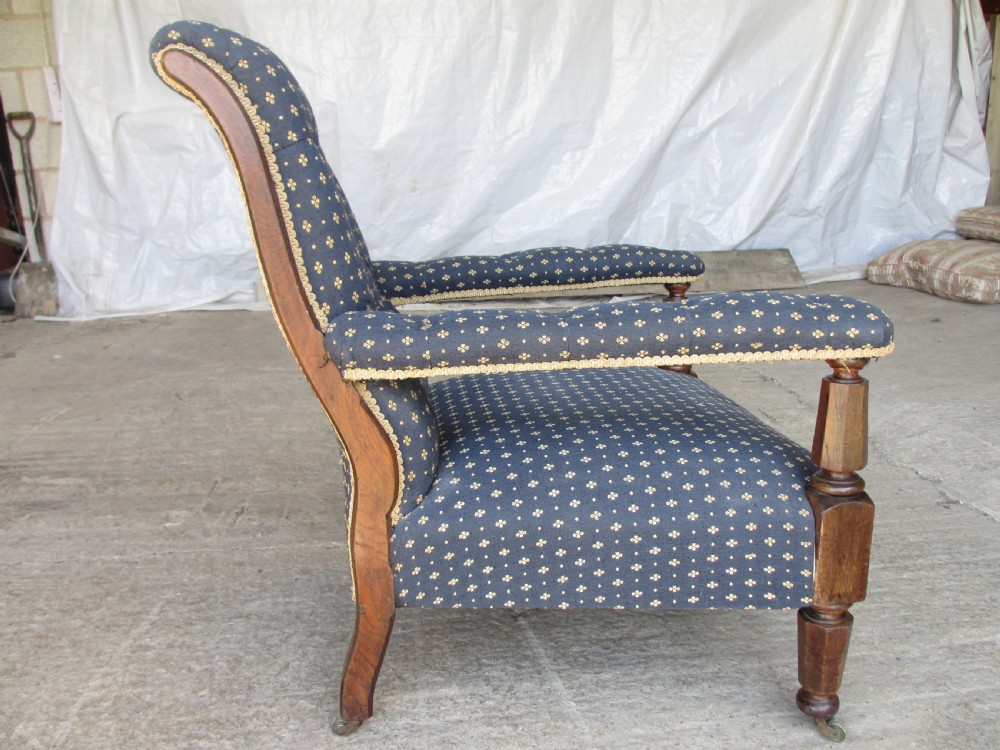 Victorian William 4th oak easy armchair View XII