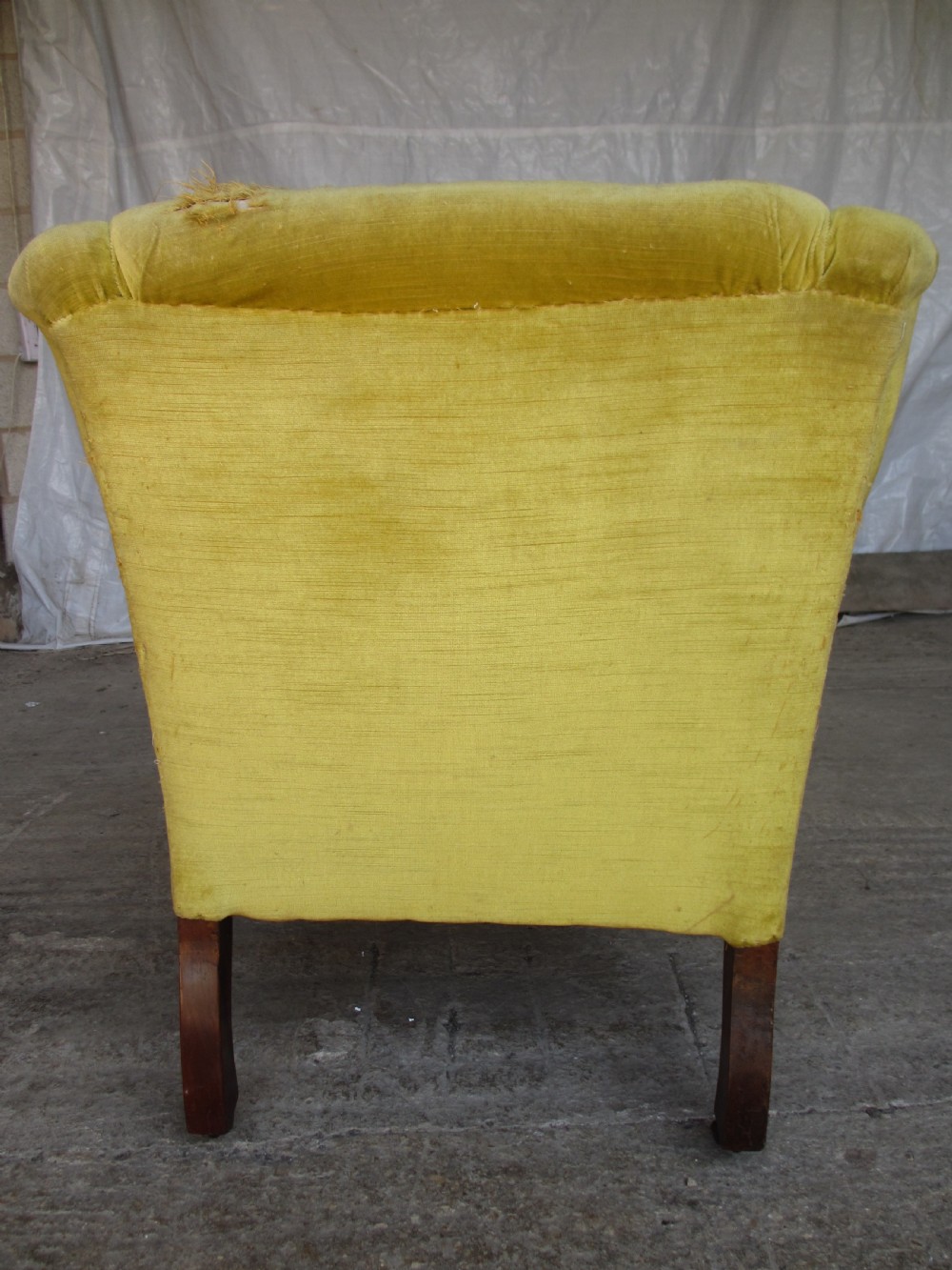 Victorian mahogany reading button back arm chair  View VIII