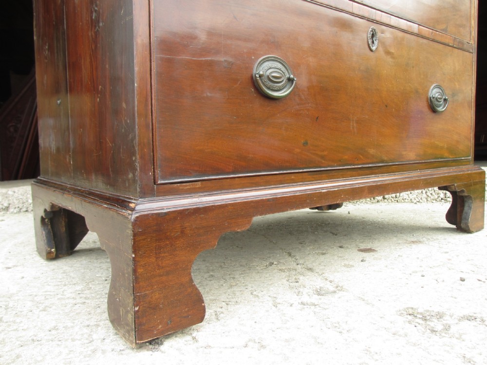 Georgian mahogany tall tapering 6 drawer chest of drawers View IV