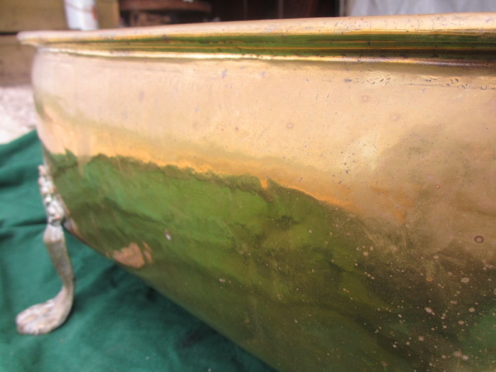 Large late 19th century rectangular shaped brass planter View V