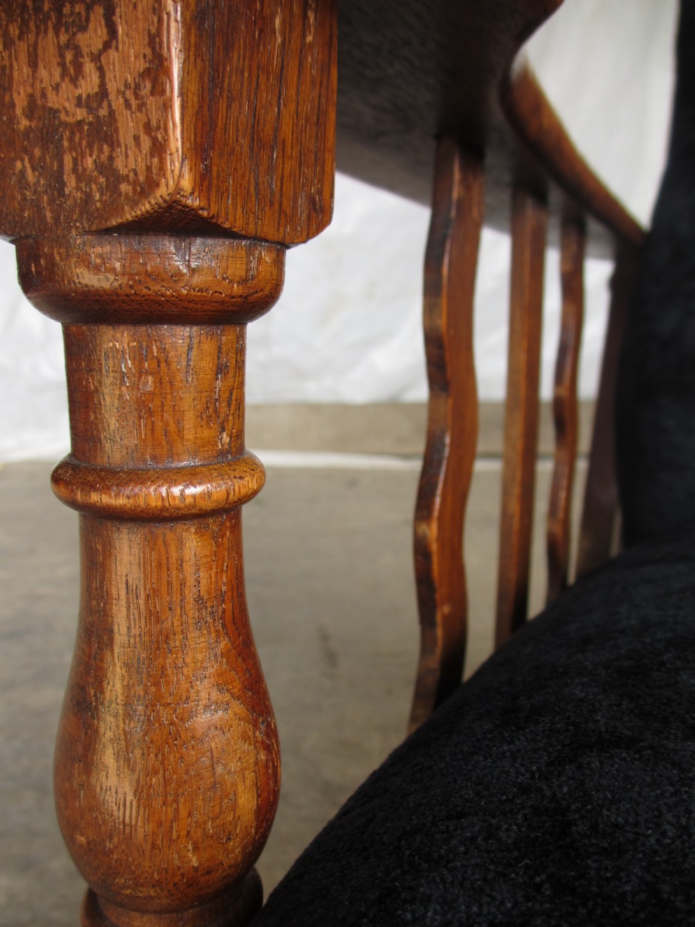 A pair of Edwardian oak plantation style Art Deco adjustable lean back armchairs View VI