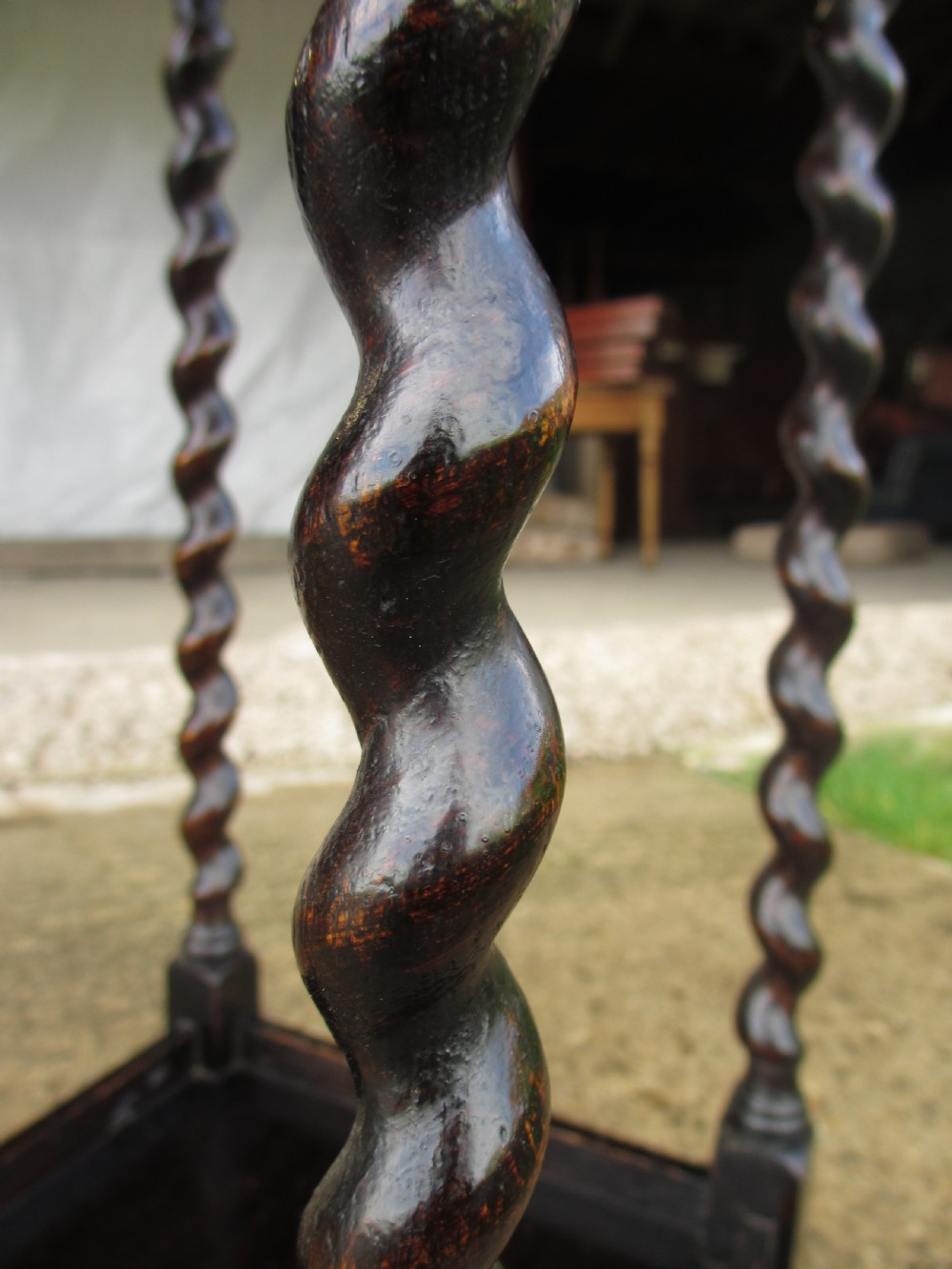 Victorian oak barley twist set of 2 nest of tables View IX