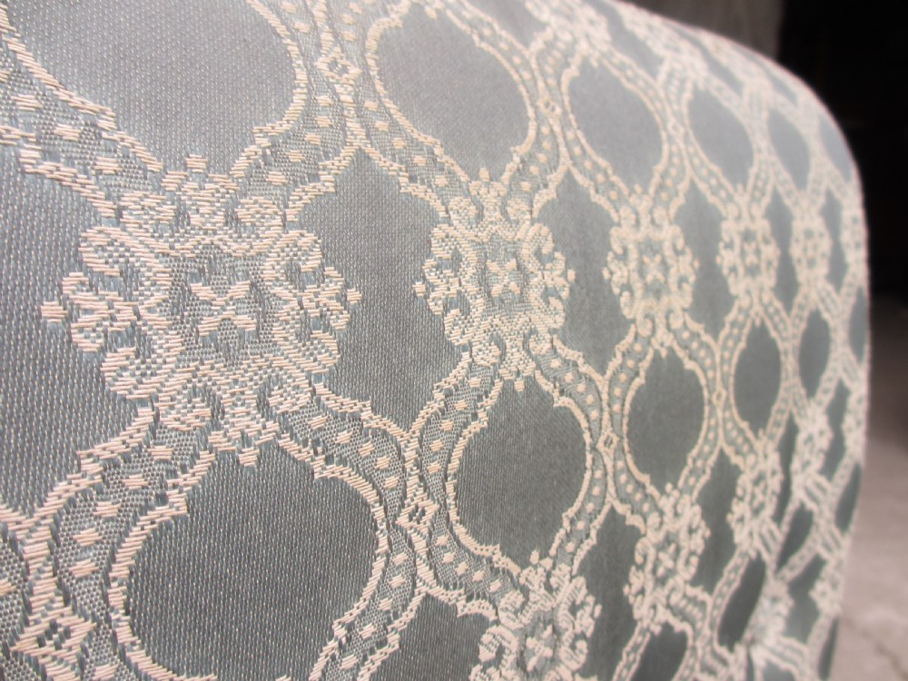 Victorian oak framed gothic style fully upholstered easy armchair View V