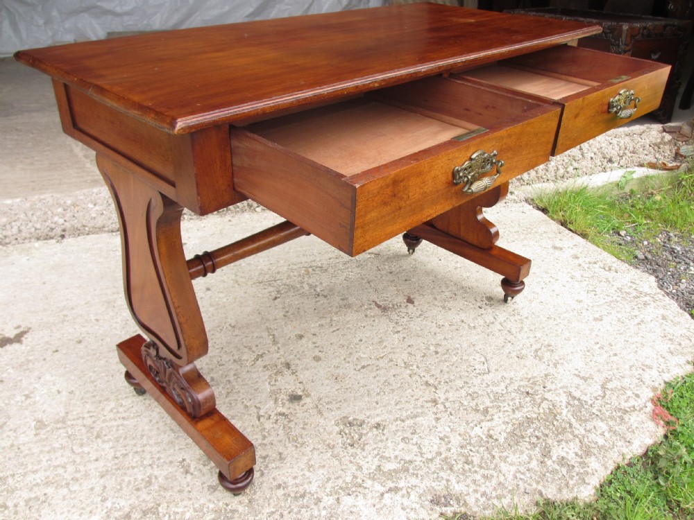 Edwardian walnut sofa table View IX