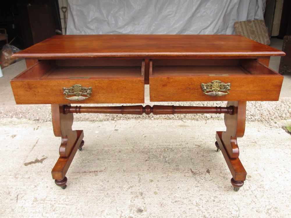 Edwardian walnut sofa table View X