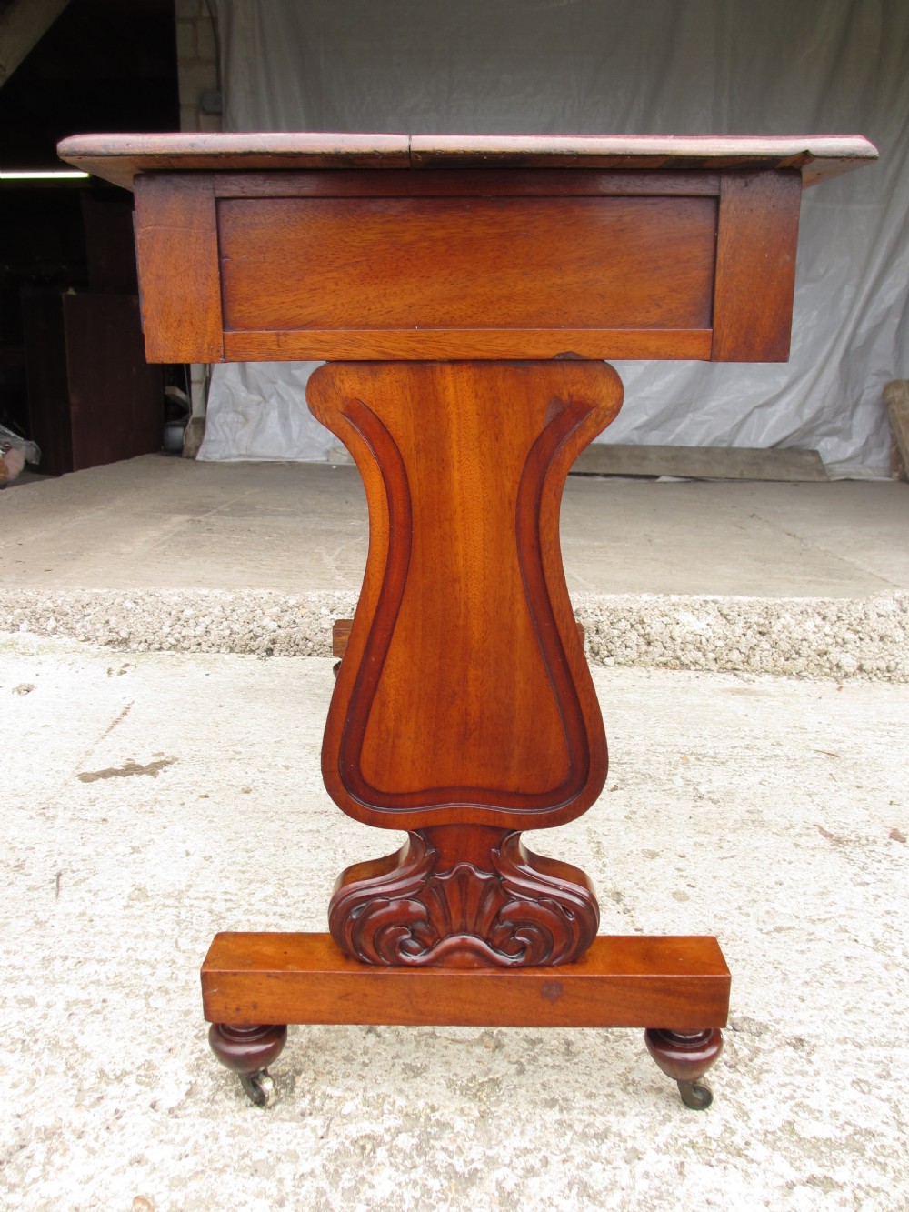 Edwardian walnut sofa table View XI