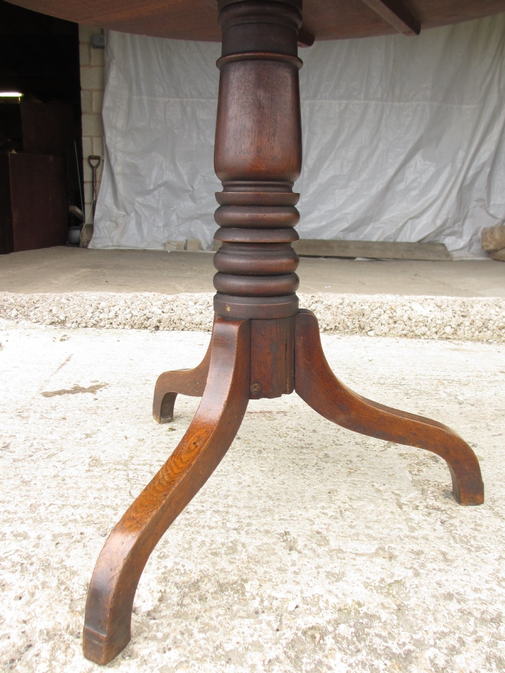 Georgian oak occasional breakfast tilt top table View VII