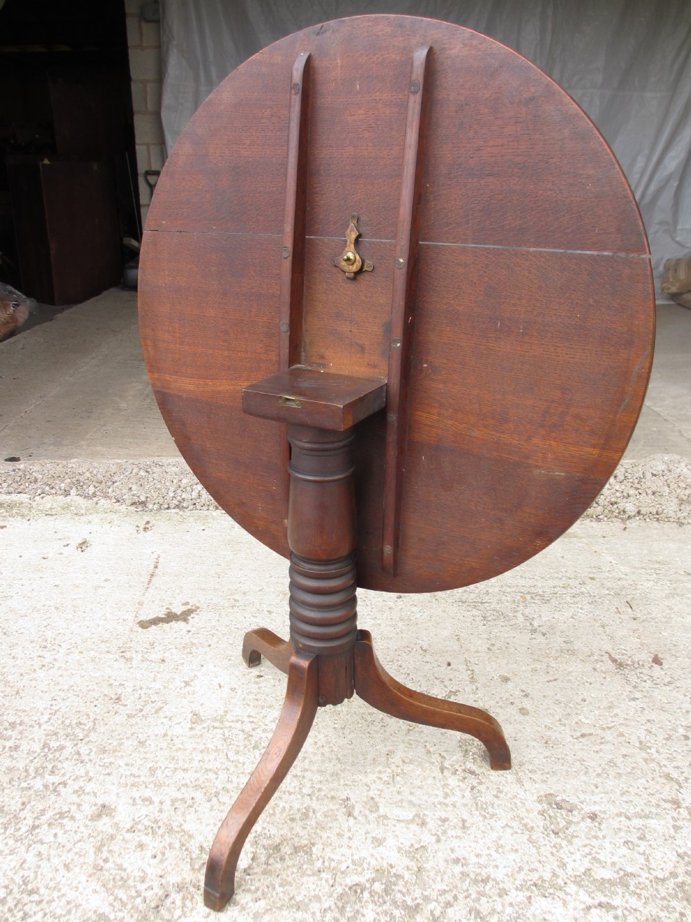 Georgian oak occasional breakfast tilt top table View VIII