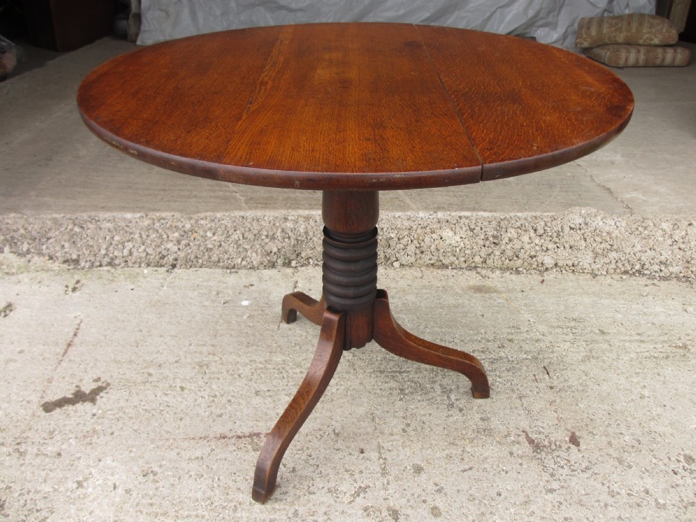 Georgian oak occasional breakfast tilt top table View XI