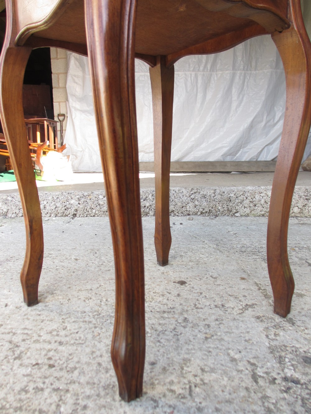 19th century French walnut and oak marble topped bedside cabinet View VII