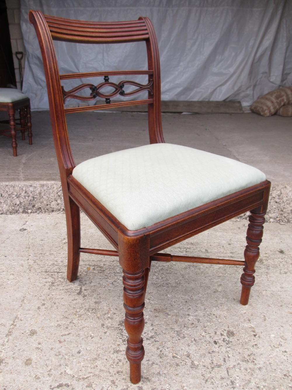 Set of 6 Georgian mahogany and ebonised Scottish dining chairs View III