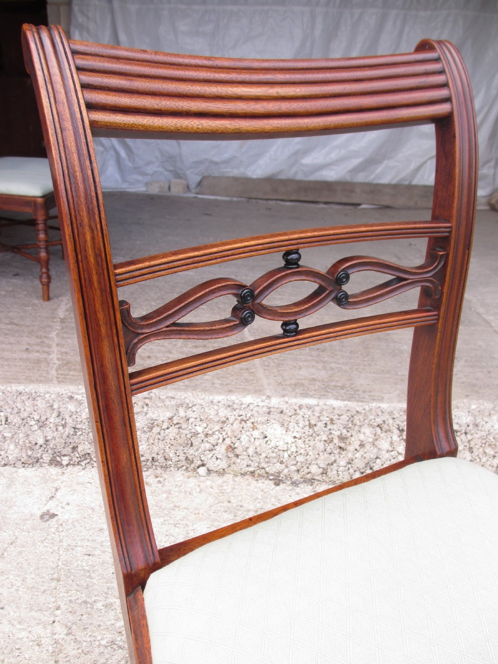 Set of 6 Georgian mahogany and ebonised Scottish dining chairs View IV