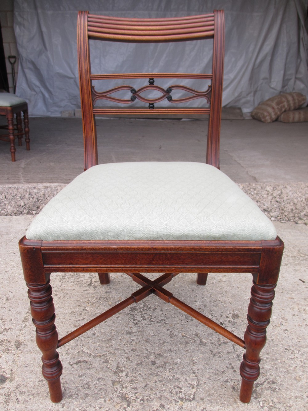 Set of 6 Georgian mahogany and ebonised Scottish dining chairs View VI