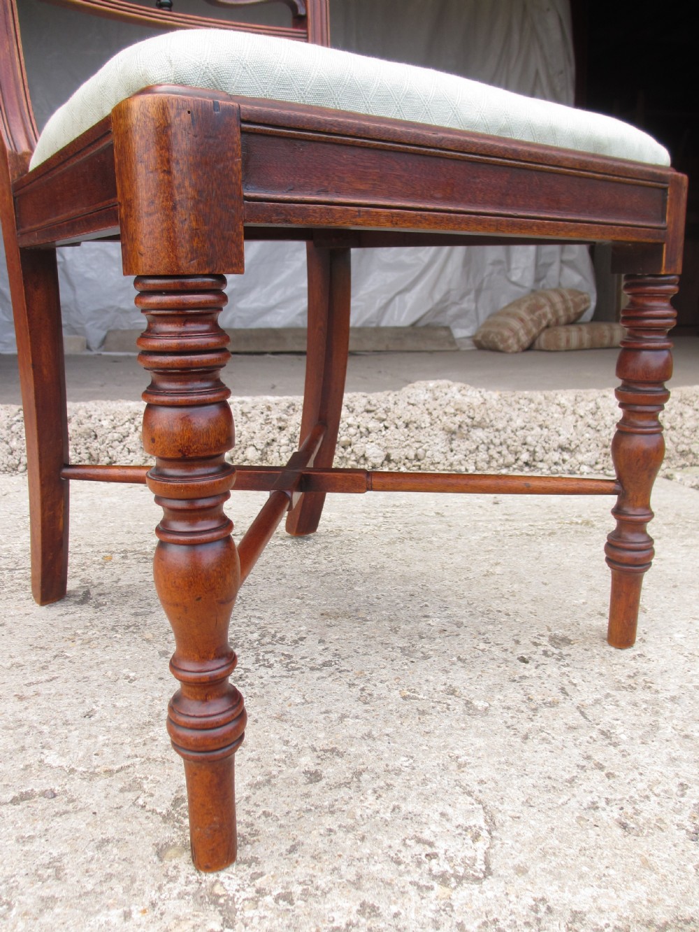 Set of 6 Georgian mahogany and ebonised Scottish dining chairs View VII
