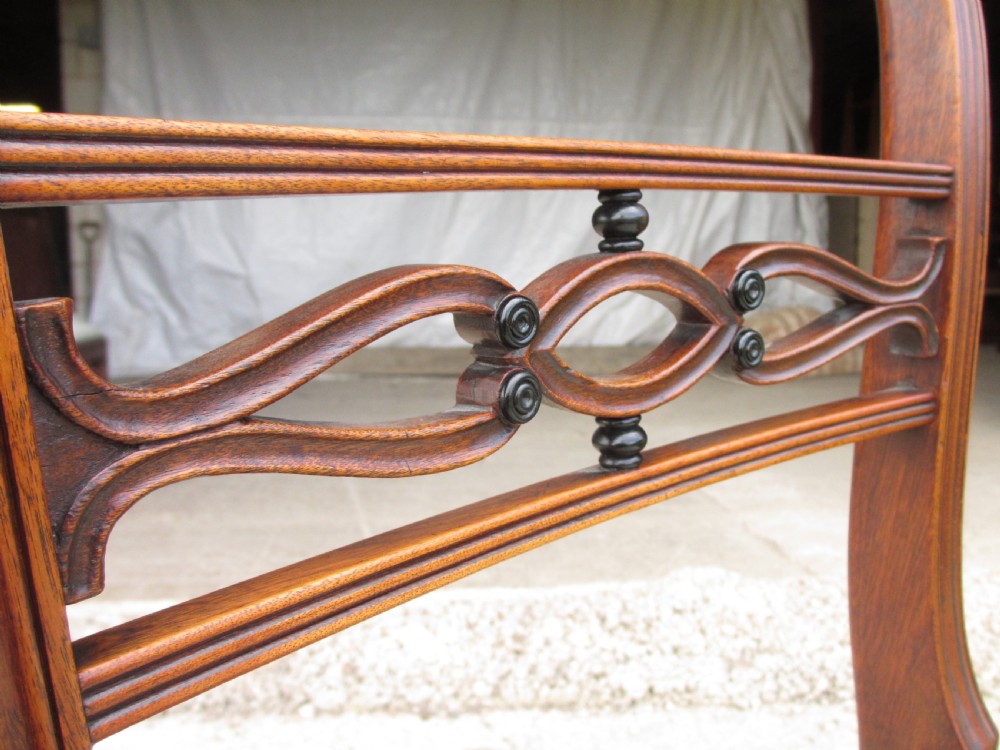Set of 6 Georgian mahogany and ebonised Scottish dining chairs View IX