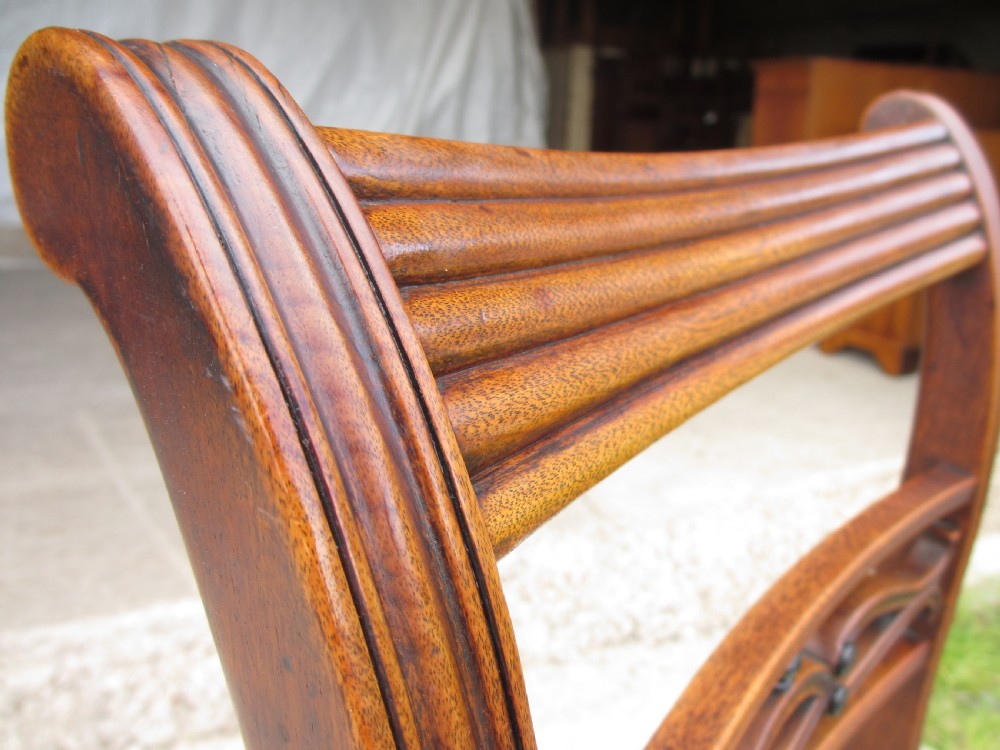 Set of 6 Georgian mahogany and ebonised Scottish dining chairs View X