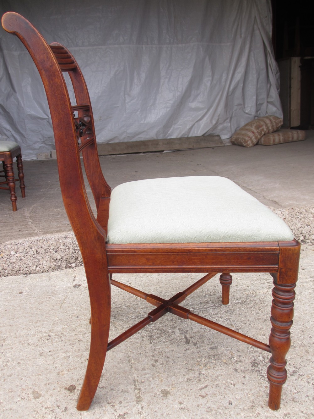 Set of 6 Georgian mahogany and ebonised Scottish dining chairs View XI