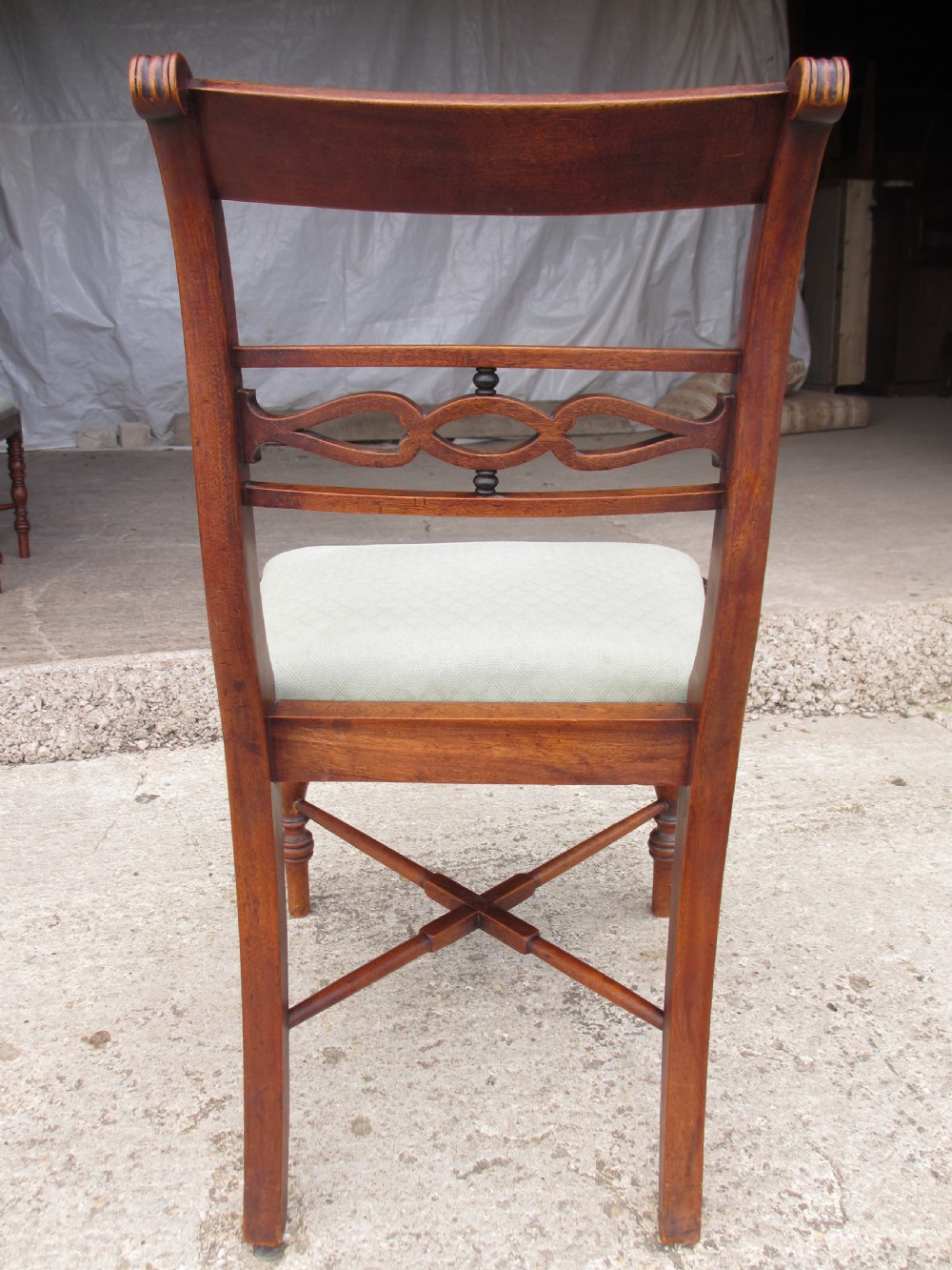 Set of 6 Georgian mahogany and ebonised Scottish dining chairs View XII