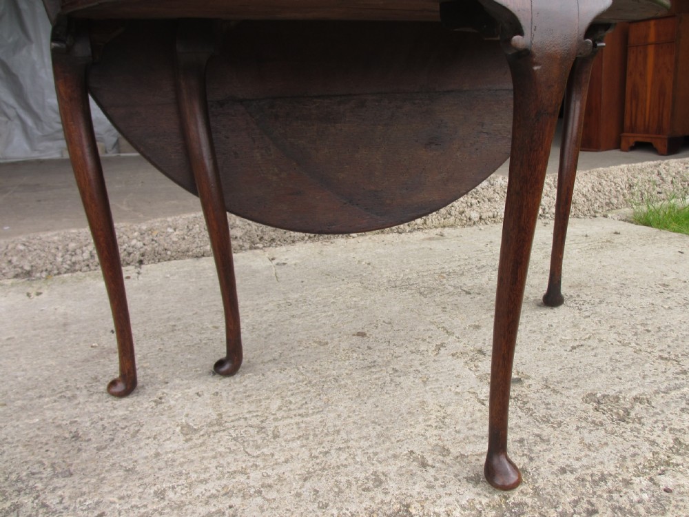 Georgian oak demi-lune side dining table View VI