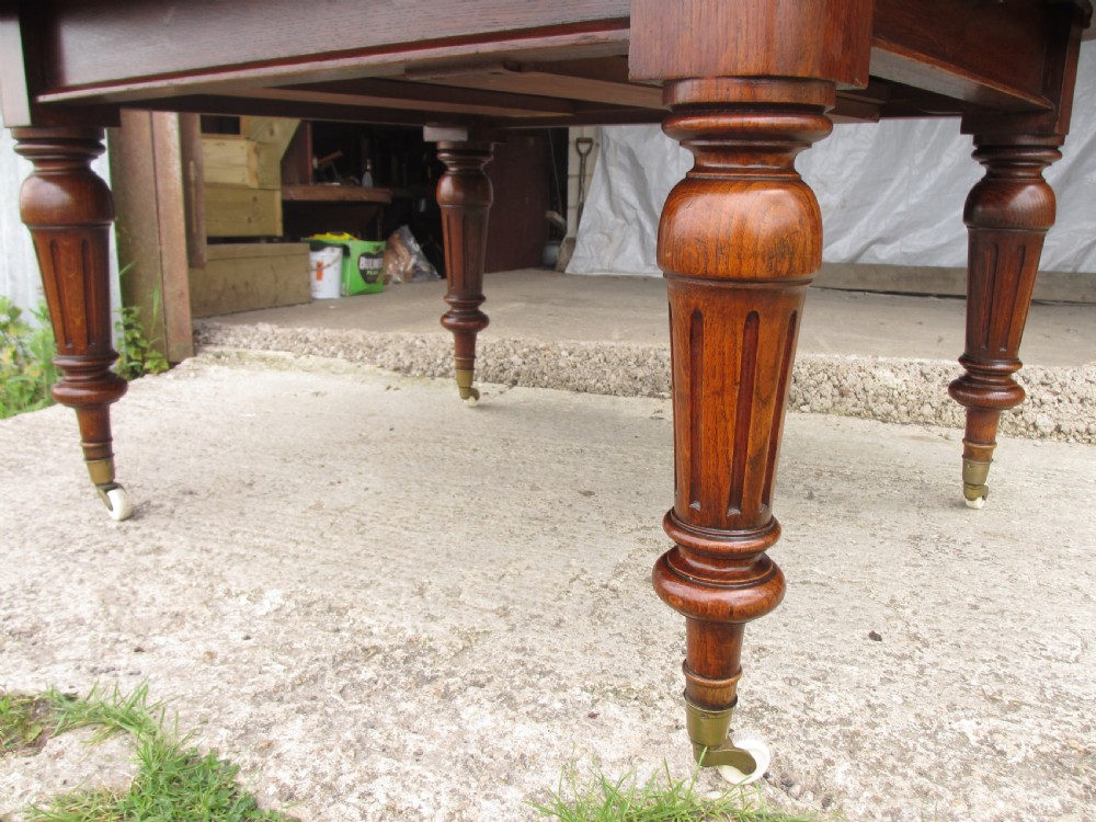 Victorian golden oak wind out extending dining table  View V