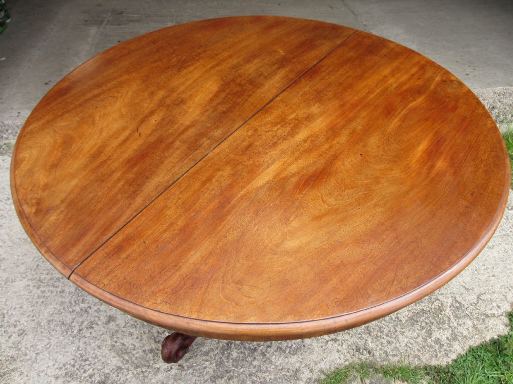 Victorian mahogany and walnut circular tilt top breakfast table  View IV