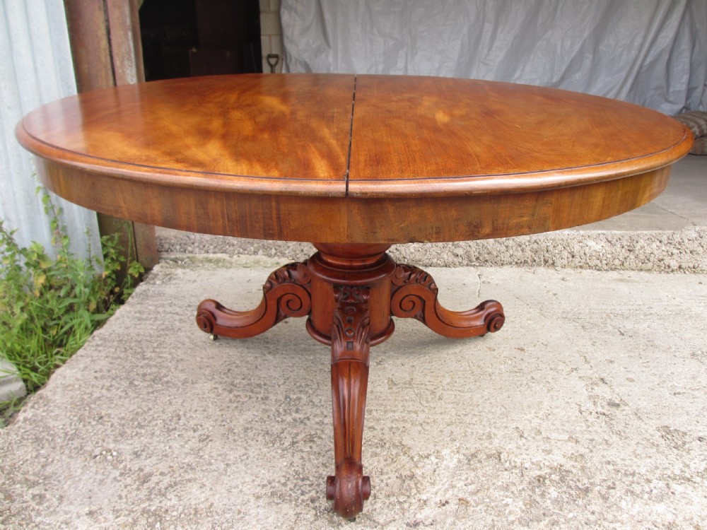 Victorian mahogany and walnut circular tilt top breakfast table  View XII