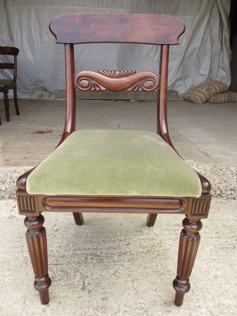 Set of six William IV mahogany dining chairs View III