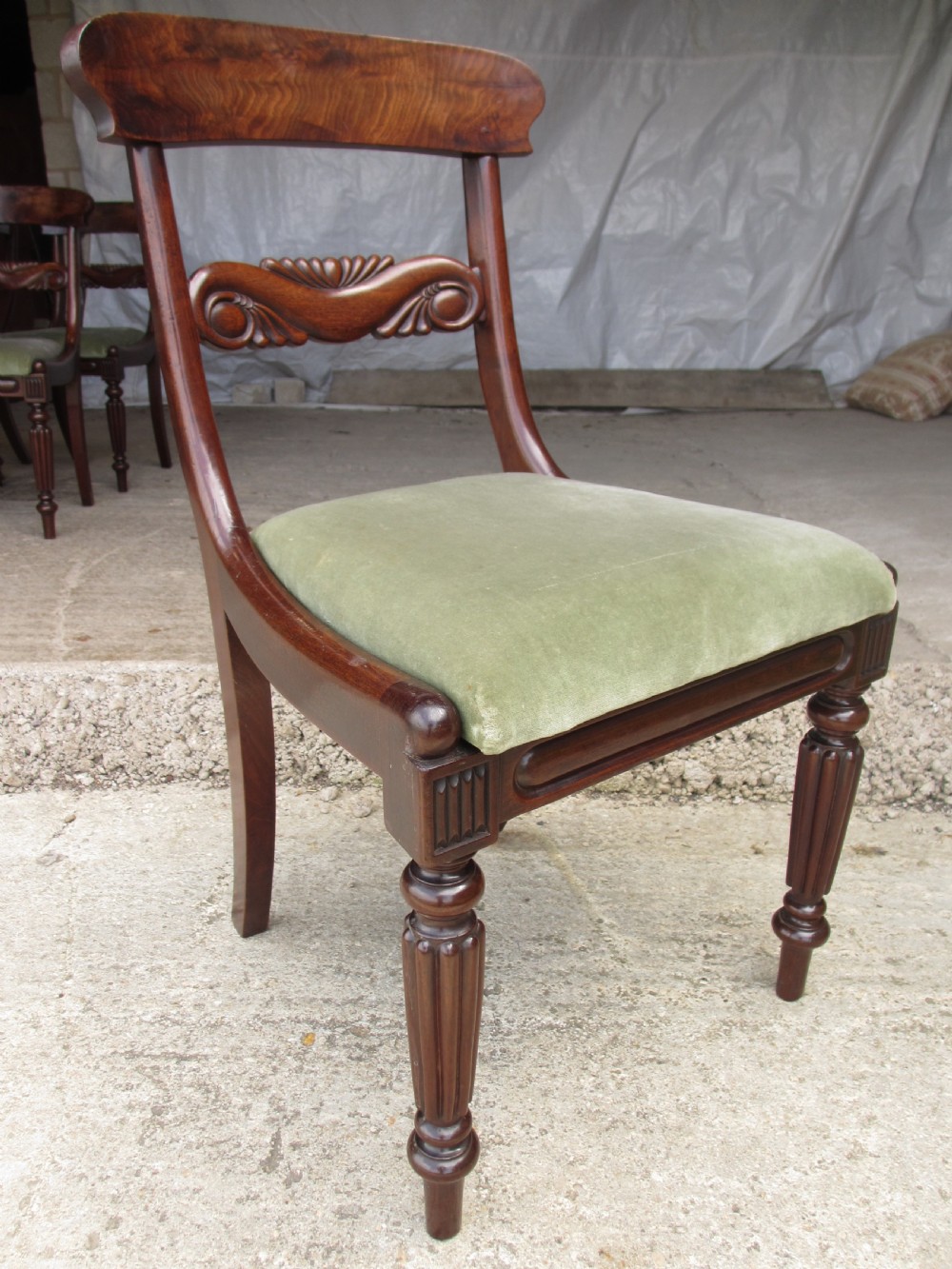 Set of six William IV mahogany dining chairs View IV