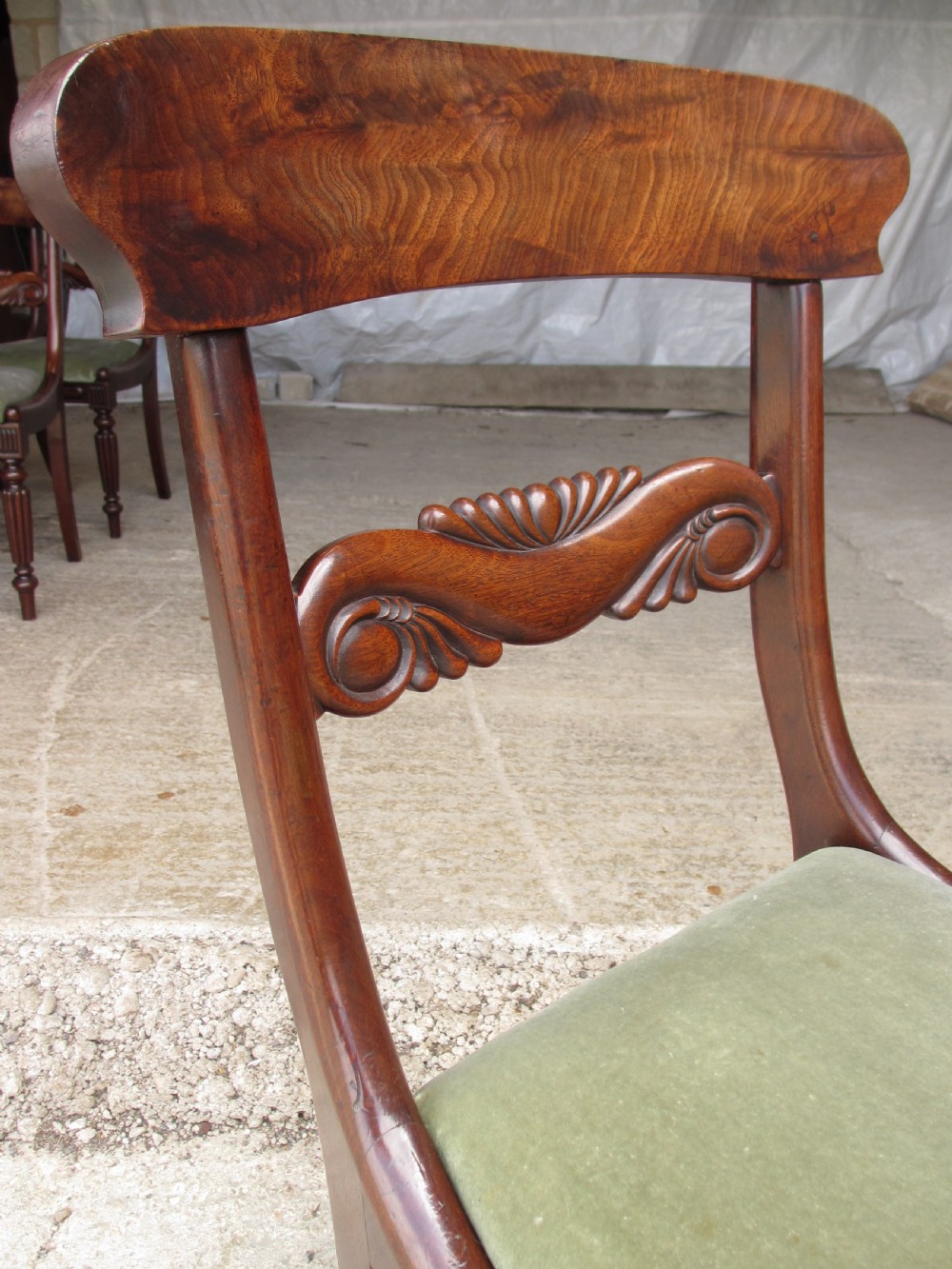 Set of six William IV mahogany dining chairs View VII