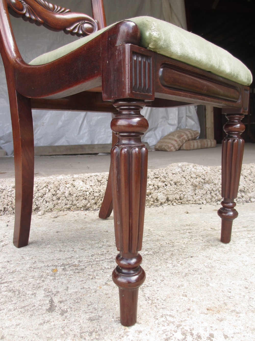 Set of six William IV mahogany dining chairs View X